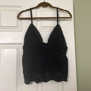 Black crochet tank top! New M/L